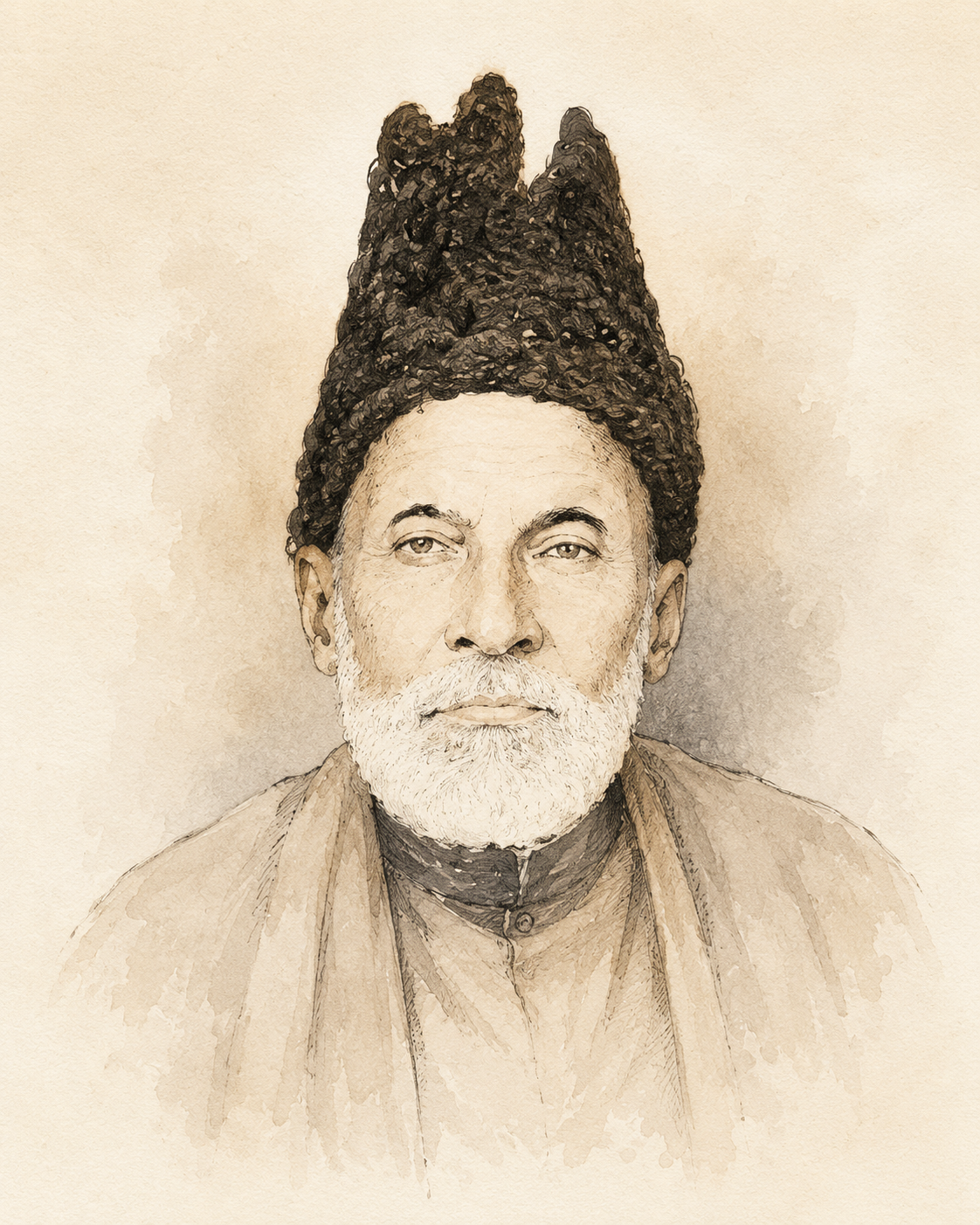 Sketch portrait of Ghalib